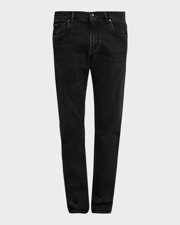 Jacob Cohen Men's Bard Slim Stretch Black Denim Jeans | Neiman Marcus