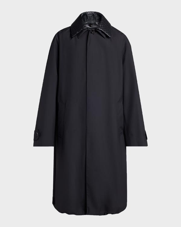 Theory Men's Belvin Melton-Textured Wool-Blend Coat | Neiman Marcus