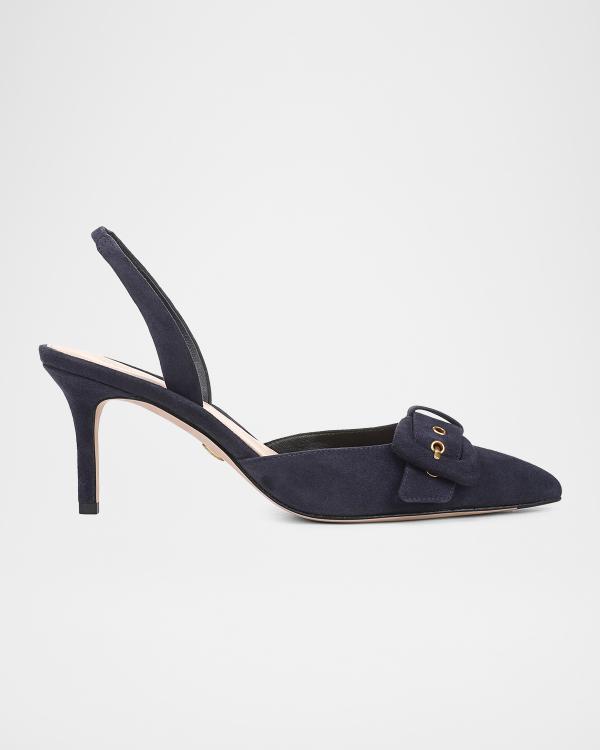 Veronica Beard 65mm Tia Raffia and Leather Slingback Sandals