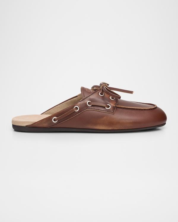 Miu Miu 55mm Bow Mesh Leather Mules | Neiman Marcus