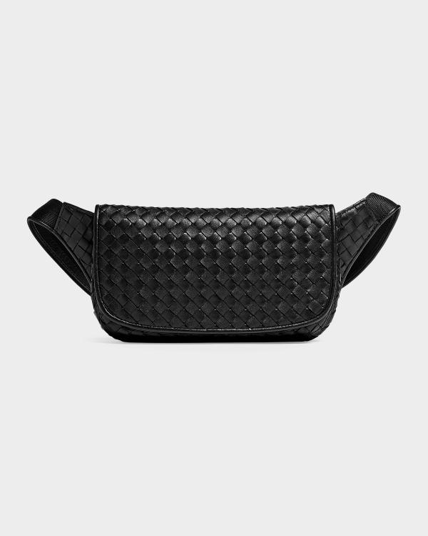 Bottega Veneta Men's Borsa Woven Nylon Crossbody Bag | Neiman Marcus