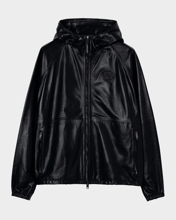 AVIREX Men's Black-Out Leather Racing Jacket | Neiman Marcus