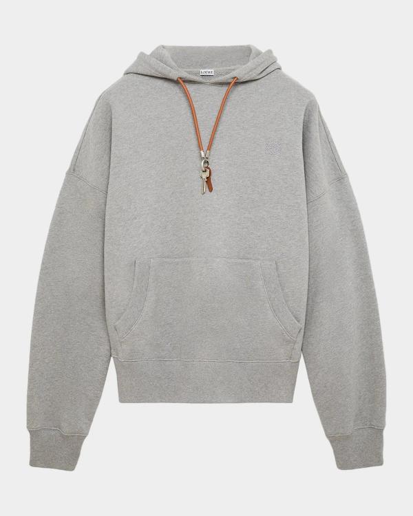 LOEWE Paula's Ibiza スウェット グレー LOEWE x Paula's Ibiza Men's Embroidered Anagram Hoodie | Neiman Marcus