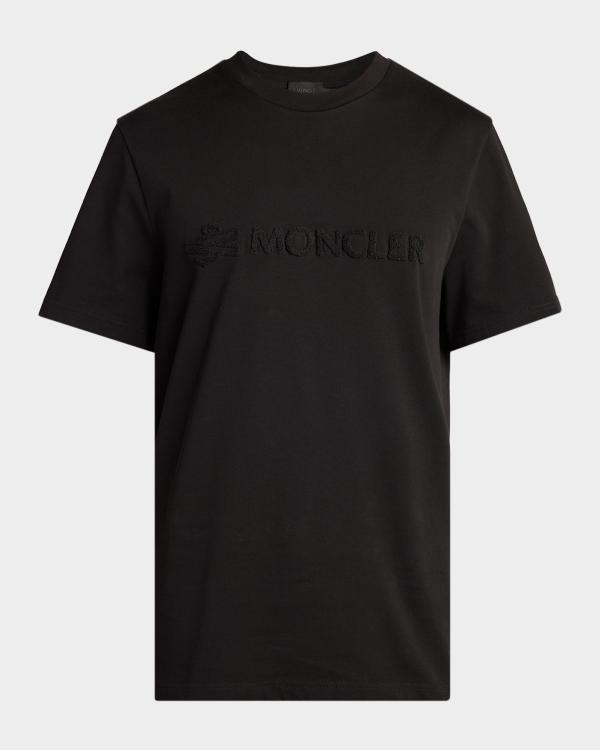 Moncler Men's Logo-Print Short-Sleeve Cotton T-Shirt | Neiman Marcus