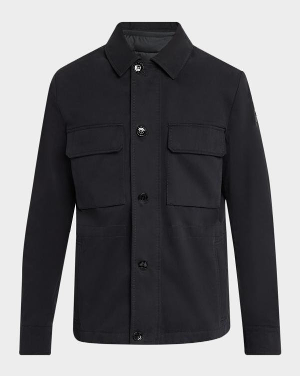 Giorgio Armani Men's Cupro Jacket with Flap Pockets | Neiman Marcus