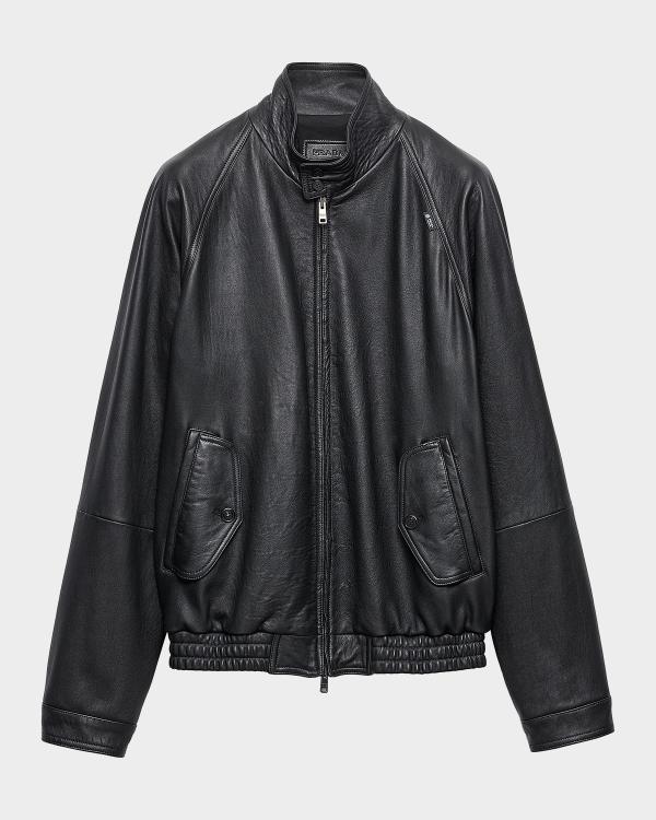 AVIREX Men's Black-Out Leather Racing Jacket | Neiman Marcus