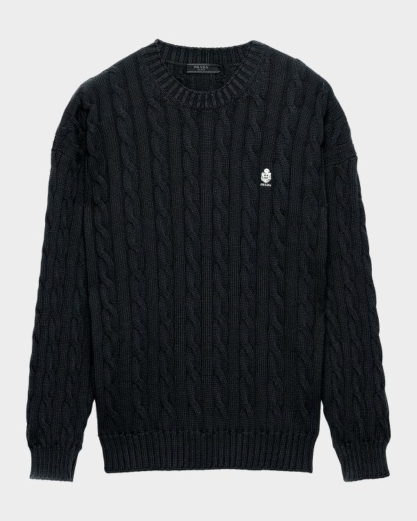 Prada Men's Ribbed Zip Sweater | Neiman Marcus