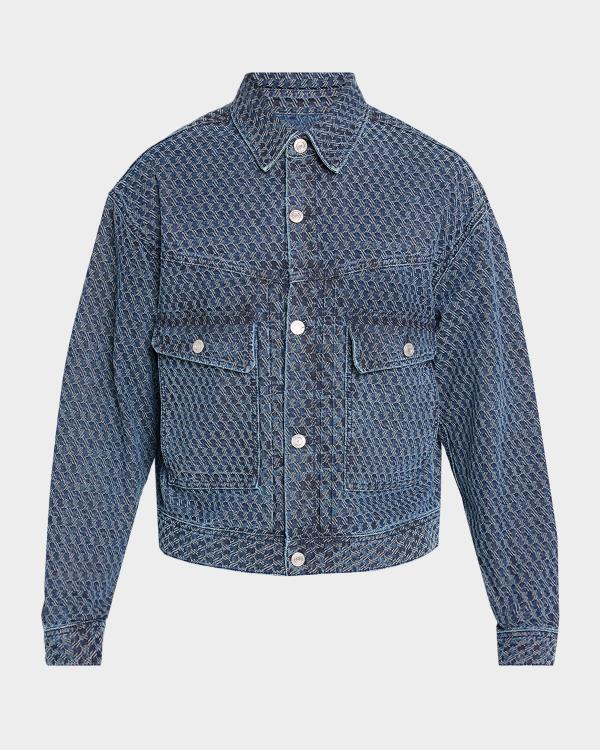 Hudson Men's Stripe Denim Work Jacket | Neiman Marcus