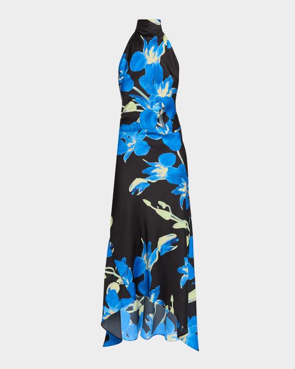 shoshanna halter maxi dress Miriam Chevron-Print Midi LAST060226