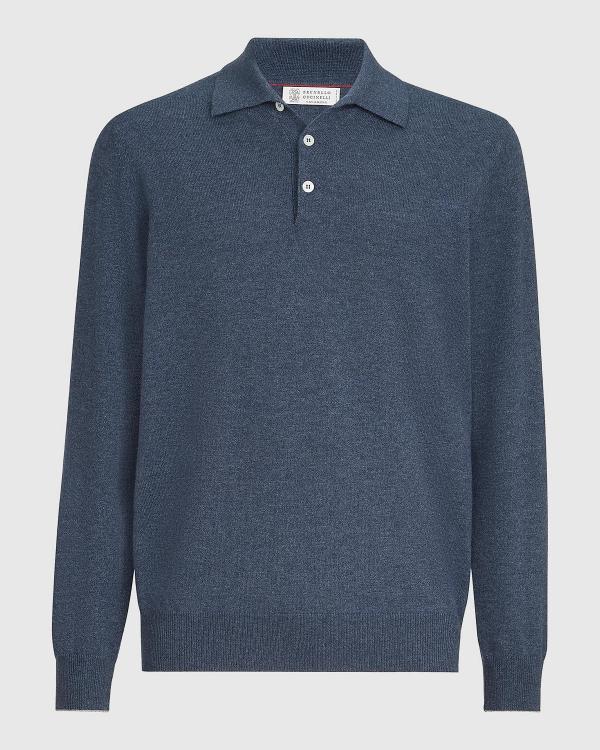 Brunello Cucinelli Men's Cotton Johnny Collar Polo Sweater