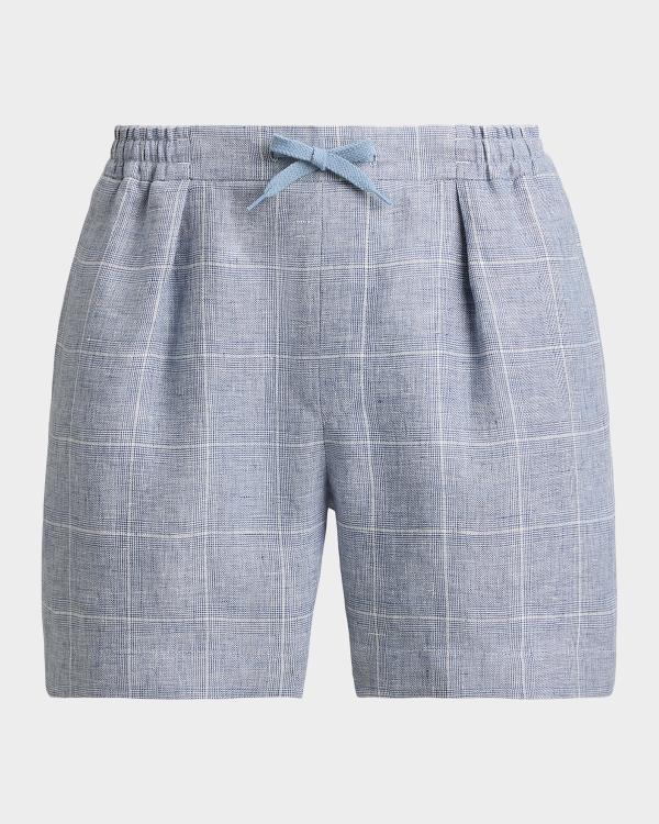 Ralph Lauren Purple Label Men's Silk-Linen Shorts | Neiman Marcus