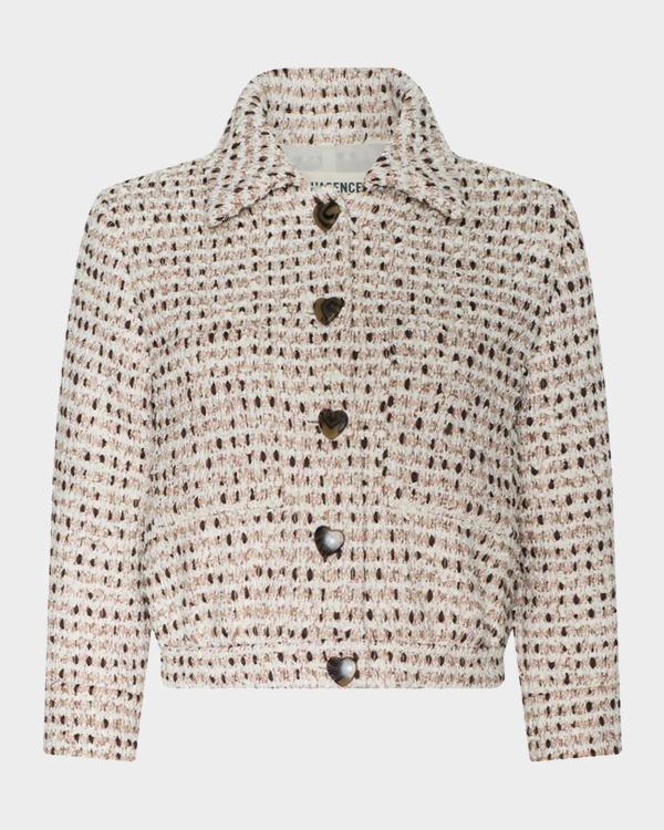 Cinq à Sept Lia Tweed-Embellished Short-Sleeve Jacket | Neiman Marcus