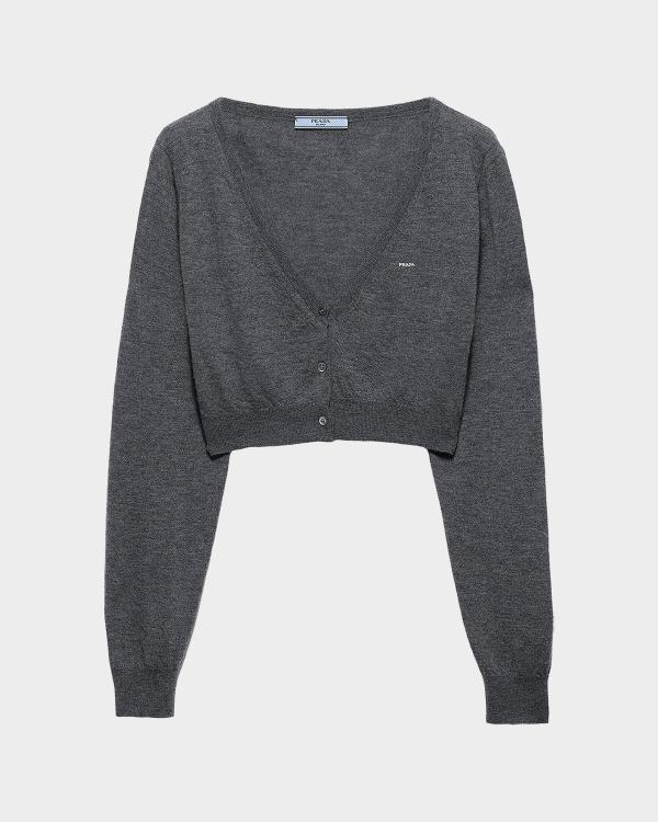 M*i様 2000s Prada elbow patch cardigan Prada Cropped Cotton Cardigan | Neiman Marcus