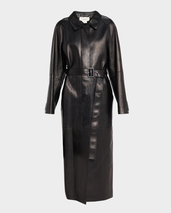 Mackage Gael-NV Croc-Embossed Leather Trench Coat | Neiman Marcus