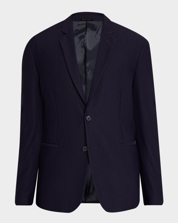 Giorgio Armani Men's Nylon-Stretch Honeycomb Jacquard Blazer