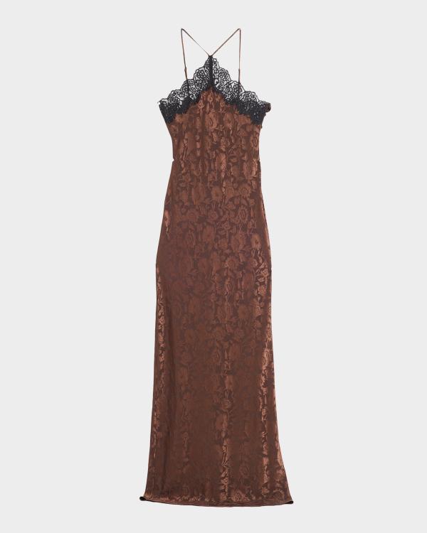 dahlia embroidered maxi dress burgundy road Rails Mixed-Print Chiffon Size:S - MADE-TO-ORDER Perfect for any special New Full Price Modal Backless Halterneck Mini