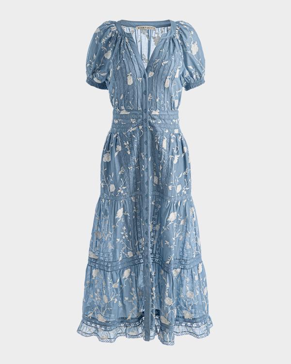 ALICE + OLIVIA Flourish Lily Drop-Waist Mini Dress | Neiman Marcus