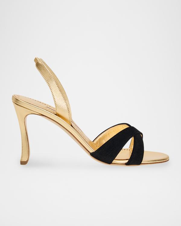 Valentino Garavani 60mm Rockstud Intreccio Metallic Nappa Leather