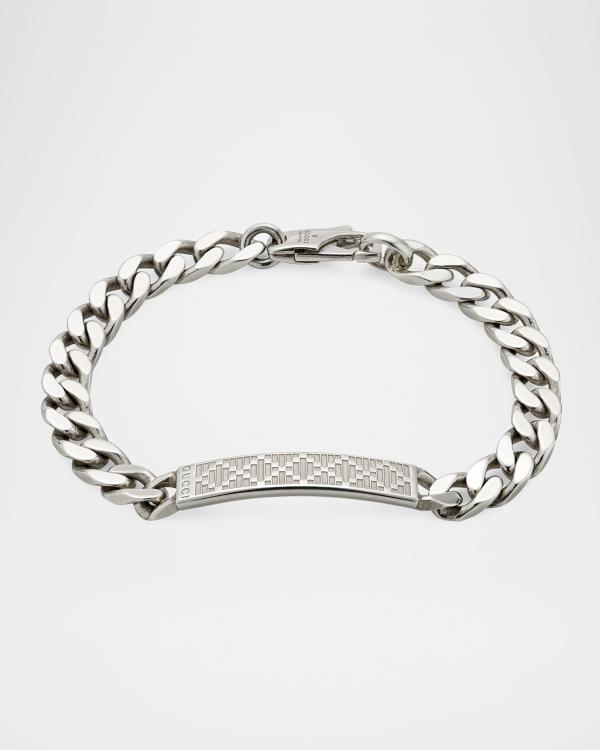 Gucci Men's GG and Bee Chain ID Bracelet | Neiman Marcus