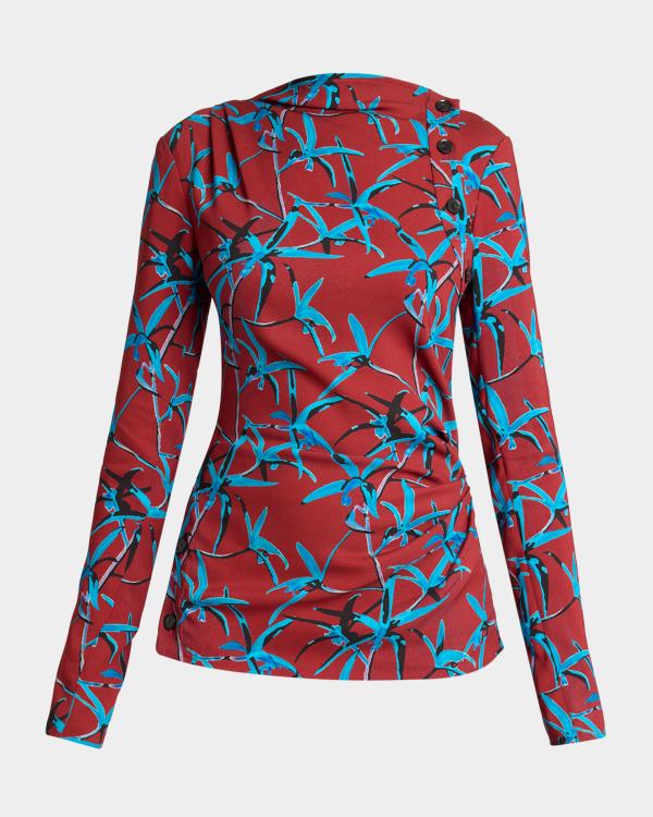 Jean Paul Gaultier Re-Edition Eyes And Lips-Print Mesh Long-Sleeve