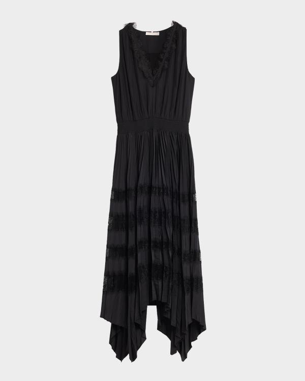 black elizabeth knit dress Elie Tahari Sleeveless Striped Polo Midi %10