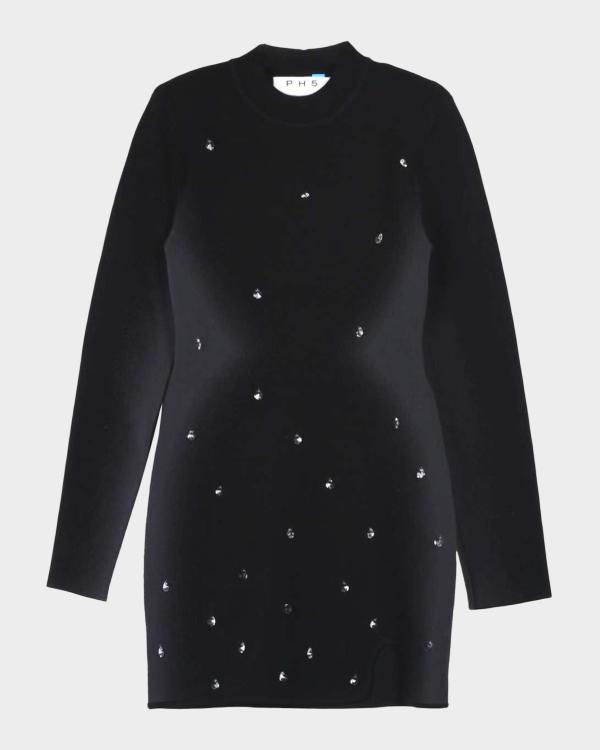 A.L.C. Kenna Embellished Long-Sleeve Mini Dress