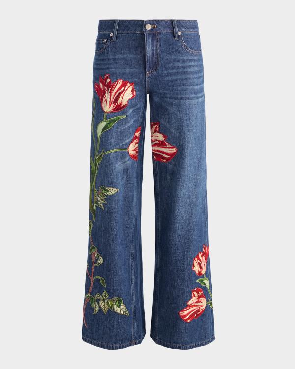 ALICE + OLIVIA Amazing Low-Rise Baggy Jeans | Neiman Marcus