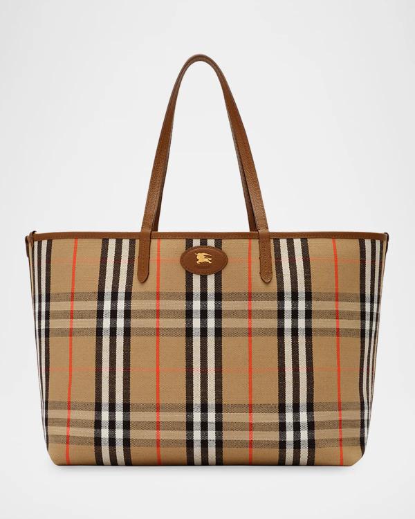 Burberry Medium Check Zip Tote Bag | Neiman Marcus