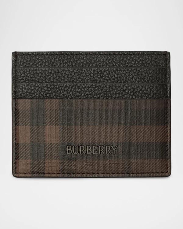 Burberry Men's Pop Check MagSafe Leather Card Case | Neiman Marcus