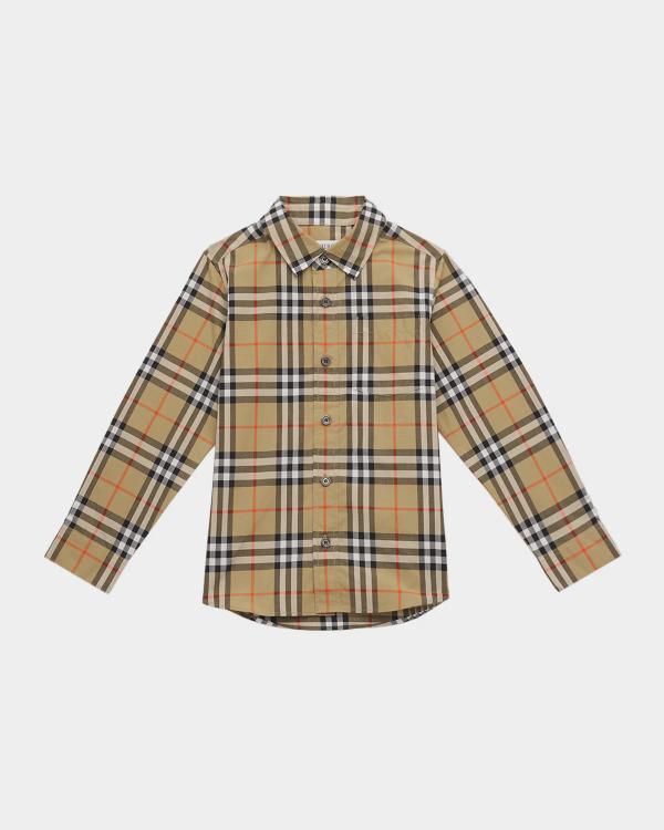 Burberry Boy's Xanadu EKD Checkerboard Shirt, Size 4-14 | Neiman