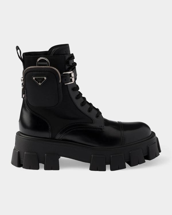 Bottega Veneta Haddock Calfskin Intrecciato Combat Booties