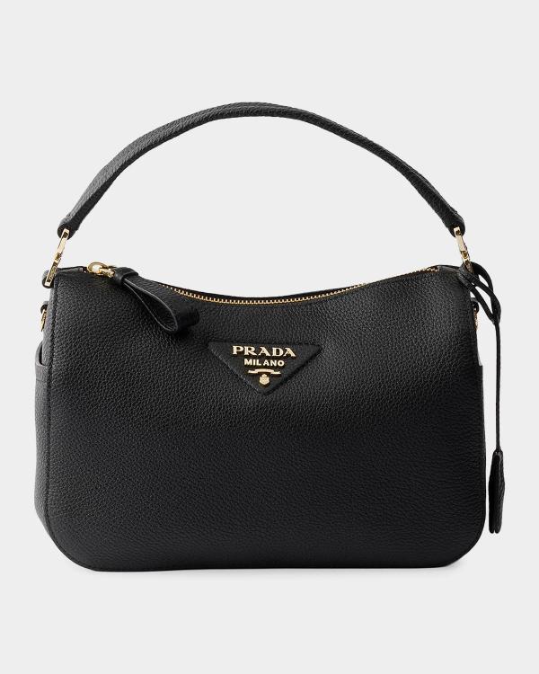 Prada Soft Grain Leather Top-Handle Bag | Neiman Marcus
