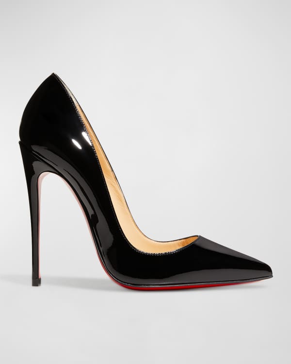 Christian Louboutin Red Metal Patent Kate 100 Pumps