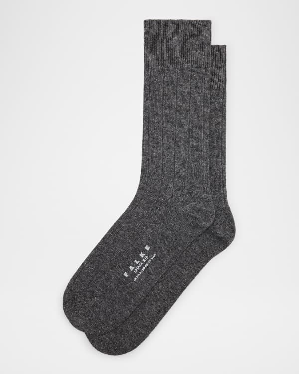 Loro Piana Men's Treccia Baby Cashmere Crew Socks | Neiman Marcus