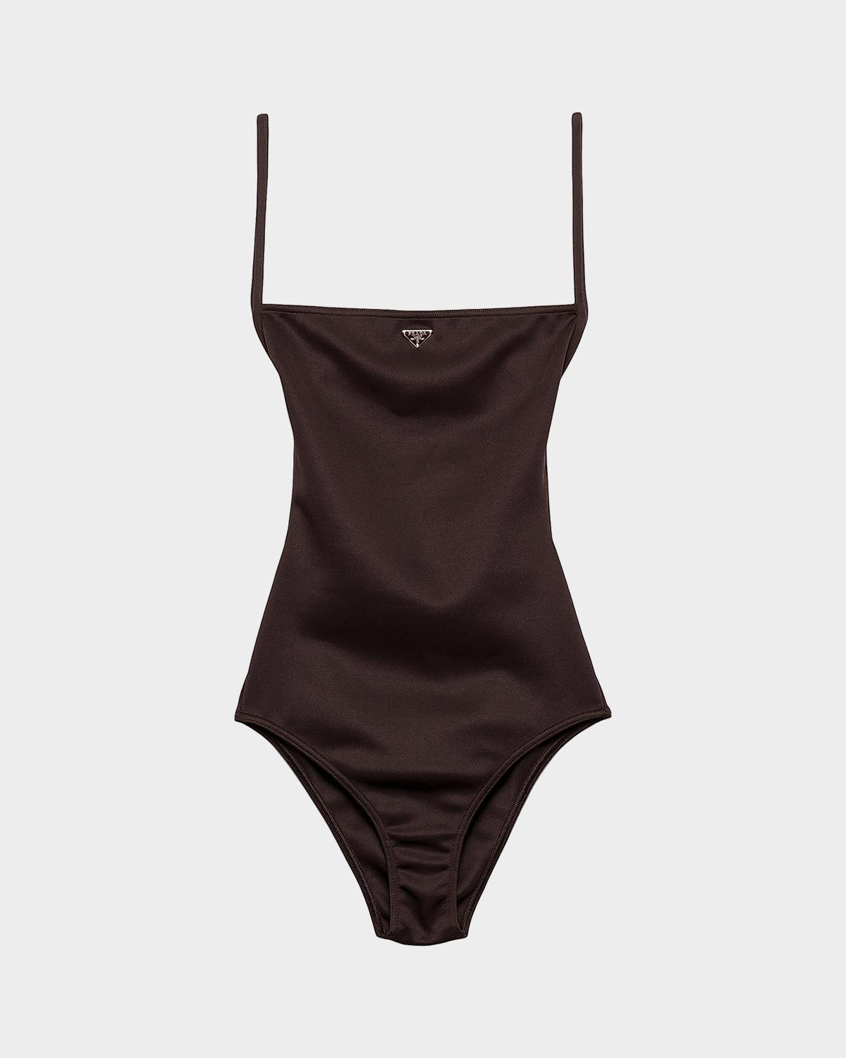 Interlock Knit One-Piece Swimsuit
