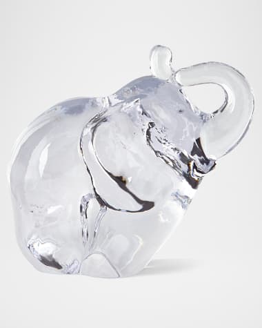 Simon Pearce Glass Elephant Sculpture
