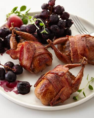 Alewel's Country Meats Bacon-Wrapped Stuffed Quail, For 8 People