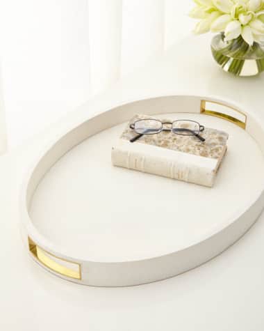 AERIN Modern Faux Shagreen Cocktail Tray