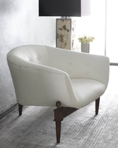 Global Views White Scoop Chair