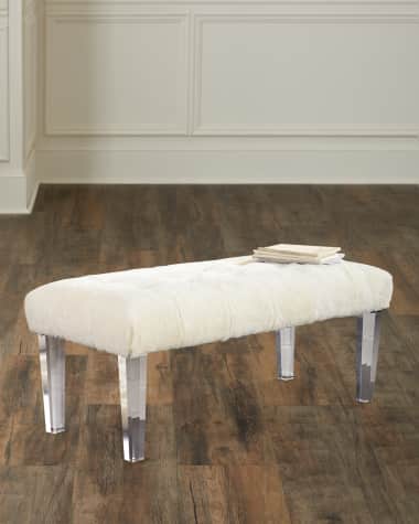 Massoud Jaselyn Shearling Bench, Ivory
