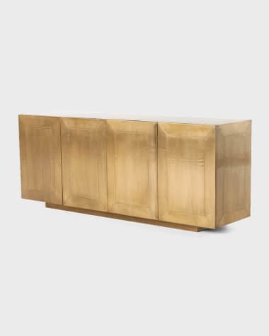 Four Hands Aged Brass-Covered Sophie Console