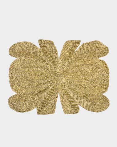 Nomi K Peacock Hand-Beaded Placemat, Gold