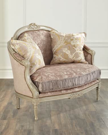 Massoud Scarlett Settee