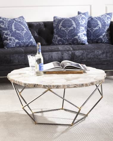 Global Views Izmir Hammered Brass Coffee Table