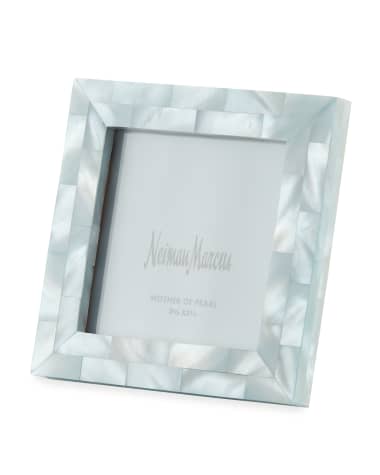 The Jws Collections Mother-of-Pearl Picture Frame, Blue, 3.5" x 3.5"