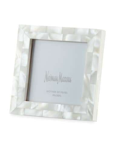 The Jws Collections Mother-of-Pearl Picture Frame, White, 3.5" x 3.5"