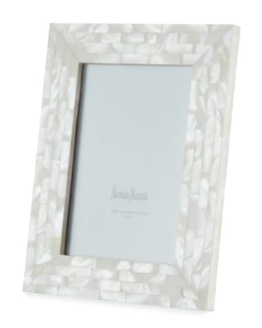 The Jws Collections Mother-of-Pearl Picture Frame, White, 5" x 7"