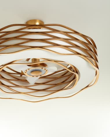 John-Richard Collection Ribbons of Gold 12-Light Pendant with Fan
