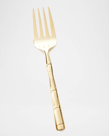 Wallace Silversmiths Gold Bamboo Meat Fork
