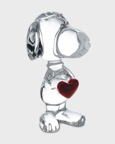 Baccarat Snoopy with Heart Figurine